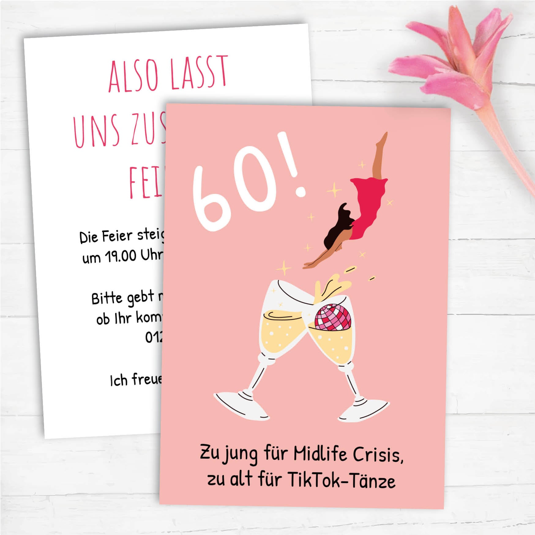 Einladung zum 60. Geburtstag: Zu jung für Midlife-Crisis, zu alt für TikTok-Tänze